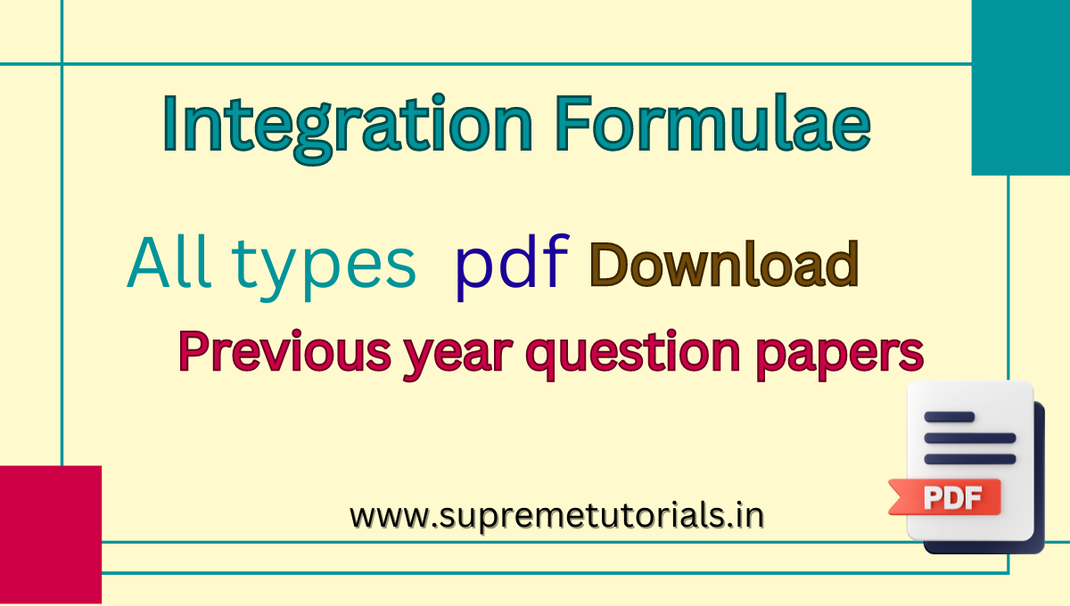 List Of Integration formulas